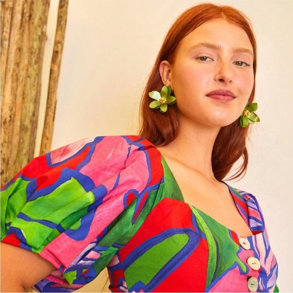 NWOT Farm Rio tropical bunch sleeves matching top and bottom - Picture 2 of 6